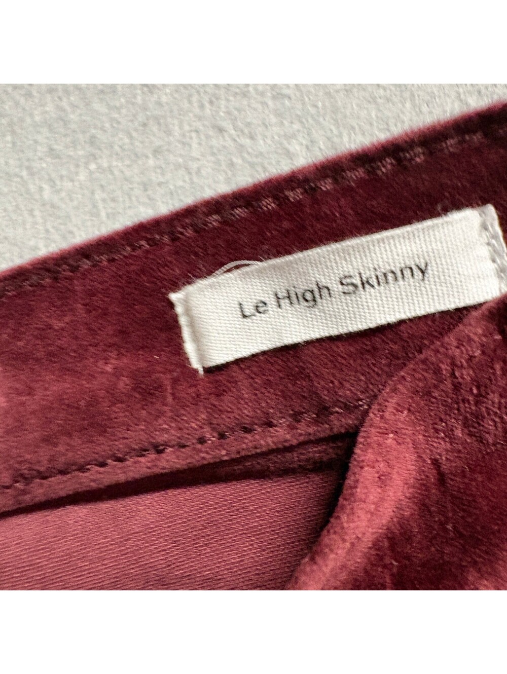 Frame Denim Le High Skinny Velvet Pants Womens 23 Burgundy Pinot Red Corduroy - Picture 5 of 14